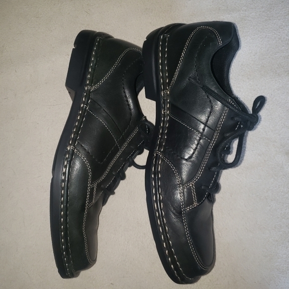 Rockport Dark Black Leather Mens 8 - Picture 4 of 11
